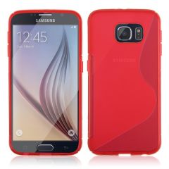 Силиконовая накладка Deexe S Line для Samsung Galaxy S6 (G920) - Red