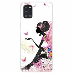 Силиконовый (TPU) чехол Deexe Life Style для Samsung Galaxy A31 (A315) - Butterfly Girl