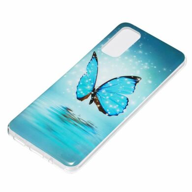Силиконовый (TPU) чехол Deexe LumiCase для Samsung Galaxy S20 (G980) - Blue Butterfly