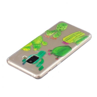 Силиконовый (TPU) чехол Deexe Pretty Glossy для Samsung Galaxy A8+ (A730) - Cactus