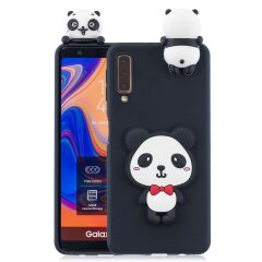 Силиконовый (TPU) чехол UniCase 3D Pattern для Samsung Galaxy A7 2018 (A750) - Panda with Red Bowknot