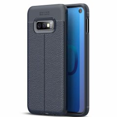 Защитный чехол Deexe Leather Cover для Samsung Galaxy S10e - Dark Blue