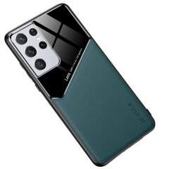 Захисний чохол Deexe Magnetic Leather Cover для Samsung Galaxy S21 Ultra (G998) - Green