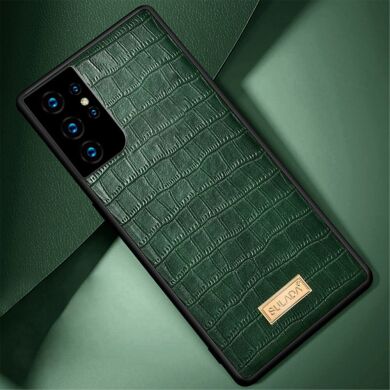 Защитный чехол SULADA Crocodile Style для Samsung Galaxy S21 Ultra (G998) - Green