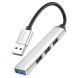 USB HUB Hoco HB26 4 in 1 Adapter USB to USB3.0 + 3USB2.0 - Silver. Фото 1 из 6
