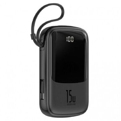 Зовнішній акумулятор Baseus Q pow Digital Display 3A 15W (10000mAh) + кабель Type-C (PPQD-A01) - Black