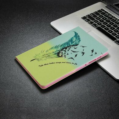 Чехол-книжка Deexe Pattern Style для Samsung Galaxy Tab S6 lite / S6 Lite (2022/2024) - Feather and Birds