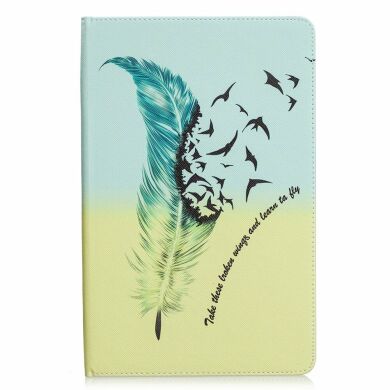 Чехол-книжка Deexe Pattern Style для Samsung Galaxy Tab S6 lite / S6 Lite (2022/2024) - Feather and Birds