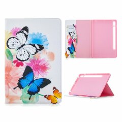 Чохол-книжка Deexe Pattern Style для Samsung Galaxy Tab S7 (T870/875) / S8 (T700/706) - Colorful Butterflies