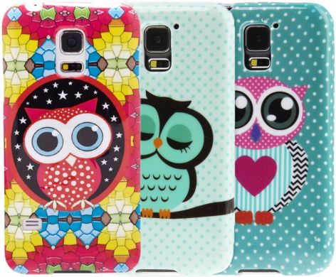 Силиконовая накладка Deexe Owl Series для Samsung S5 mini (G800) - Sleepy Owl