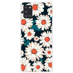 Силиконовый (TPU) чехол Deexe Life Style для Samsung Galaxy A31 (A315) - White Flowers