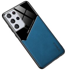 Защитный чехол Deexe Magnetic Leather Cover для Samsung Galaxy S21 Ultra (G998) - Blue