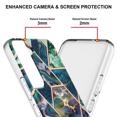 Защитный чехол Deexe Marble Pattern для Samsung Galaxy S22 Plus - Green