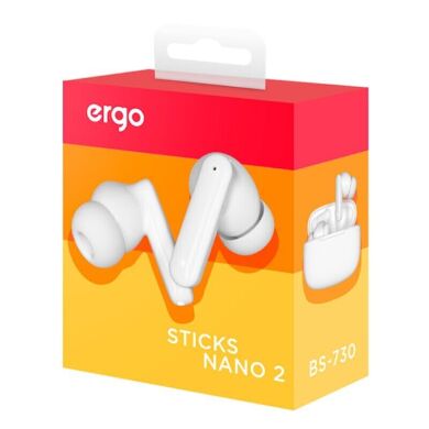 Беспроводные наушники Ergo BS-730 Sticks Nano 2 - White