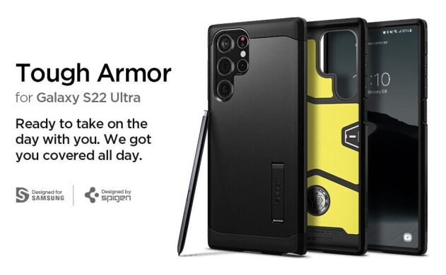 Защитный чехол Spigen (SGP) Tough Armor для Samsung Galaxy S22 Ultra (S908) - Black