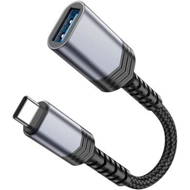 Перехідник Hoco UA24 Type-C to USB 3.0 - Metal Gray