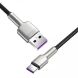 Кабель Baseus Cafule Metal USB to Type-C (66W, 0.25m) CAKF000001 - Black. Фото 2 из 18