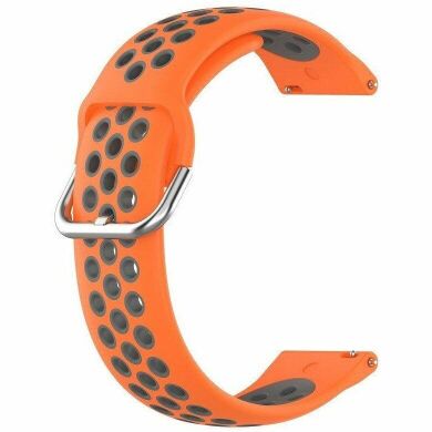Ремешок Deexe Dual Color для часов с шириной крепления 20мм - Orange / Grey