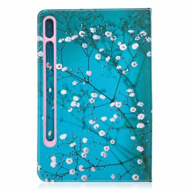 Чехол-книжка Deexe Pattern Style для Samsung Galaxy Tab S7 (T870/875) / S8 (T700/706) - Flower Branches