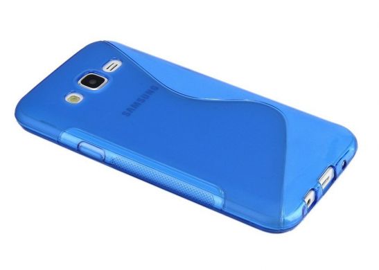Силиконовая накладка Deexe S Line для Samsung Galaxy J5 (J500) - Blue