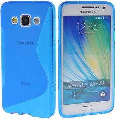 Силиконовая накладка Deexe S Line для Samsung Galaxy A3 (A300) - Blue