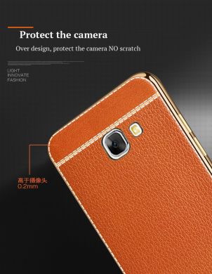 Силиконовый чехол Deexe Leather Skin для Samsung Galaxy A5 2017 (A520) - Red