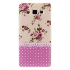 Силиконовая накладка Deexe Pretty Flowers для Samsung Galaxy A5 (A500) - Pink