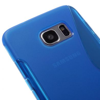 Силиконовая накладка Deexe S Line для Samsung Galaxy S7 edge (G935) - Blue