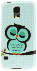 Силиконовая накладка Deexe Owl Series для Samsung S5 mini (G800) - Sleepy Owl