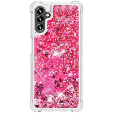 Силіконовий (TPU) чохол Deexe Liquid Glitter для Samsung Galaxy A13 5G (A136) / A04s (A047) - Pink Hearts
