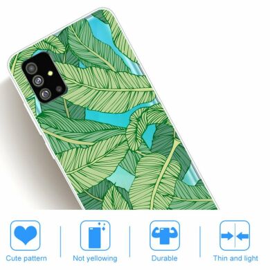 Силиконовый (TPU) чехол Deexe Pretty Glossy для Samsung Galaxy S20 Plus (G985) - Green Leaf