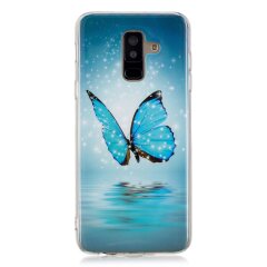 Силиконовый (TPU) Deexe LumiCase для Samsung Galaxy A6+ 2018 (A605) - Blue Butterfly