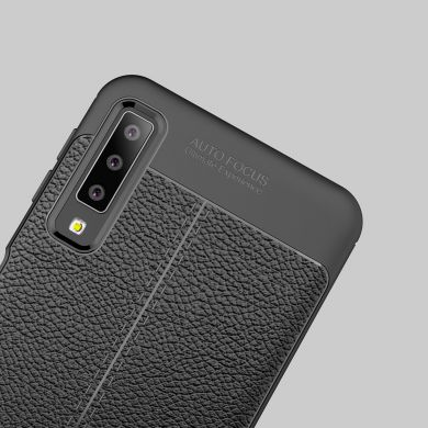 Защитный чехол Deexe Leather Cover для Samsung Galaxy A7 2018 (A750) - Black