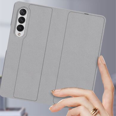 Защитный чехол GKK Leather Wallet для Samsung Galaxy Fold 3 - Grey