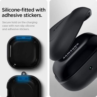 Защитный чехол Spigen (SGP) Silicone Fit для Samsung Galaxy Buds Live / Buds Pro / Buds 2 / Buds 2 Pro / Buds FE - Black