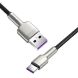 Кабель Baseus Cafule Metal USB to Type-C (66W, 1m) CAKF000101 - Black. Фото 3 из 21