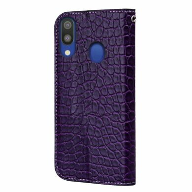 Чехол-книжка Deexe Glittery Crocodile для Samsung Galaxy A40 (А405) - Dark Purple