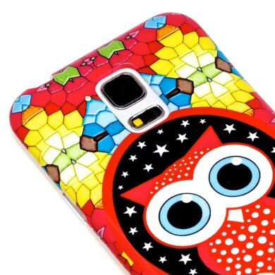 Силиконовая накладка Deexe Owl Series для Samsung S5 mini (G800) - Mosaic Owl