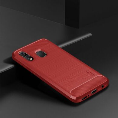 Силиконовый (TPU) чехол MOFI Carbon Fiber для Samsung Galaxy A40 (A405) (TPU) - Red