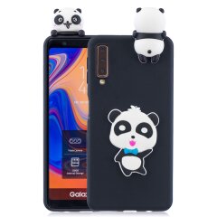 Силиконовый (TPU) чехол UniCase 3D Pattern для Samsung Galaxy A7 2018 (A750) - Panda with Blue Bowknot