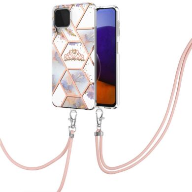 Защитный чехол Deexe Marble Flower для Samsung Galaxy A22 (A225) / M22 (M225) - Crown