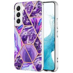 Захисний чохол Deexe Marble Pattern для Samsung Galaxy S23 - Dark Purple