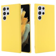 Защитный чехол Deexe Silicone Case для Samsung Galaxy S22 Ultra - Yellow