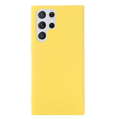 Защитный чехол Deexe Silicone Case для Samsung Galaxy S22 Ultra - Yellow