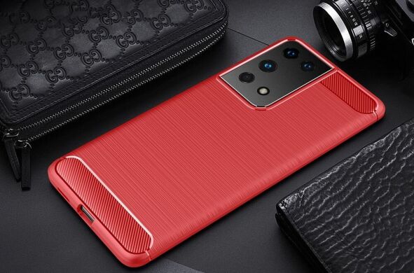 Защитный чехол UniCase Carbon для Samsung Galaxy S21 Ultra - Red