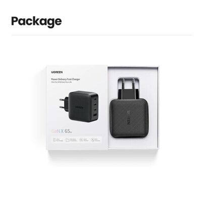 Сетевое зарядное устройство UGREEN CD224 65W 4Ports GaN USB C Charger - Black