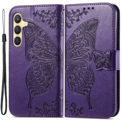 Чохол UniCase Butterfly Pattern для Samsung Galaxy S24 Plus - Dark Purple