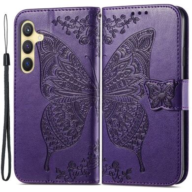 Чехол UniCase Butterfly Pattern для Samsung Galaxy S24 Plus - Dark Purple