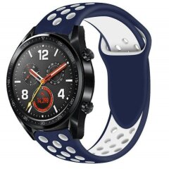 Ремінець Deexe Dual Color для годинників з шириною кріплення 22 мм - Blue / White
