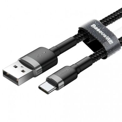 Кабель Baseus Cafule USB to Type-C (2A, 3m) CATKLF-UG1 - Black / Grey